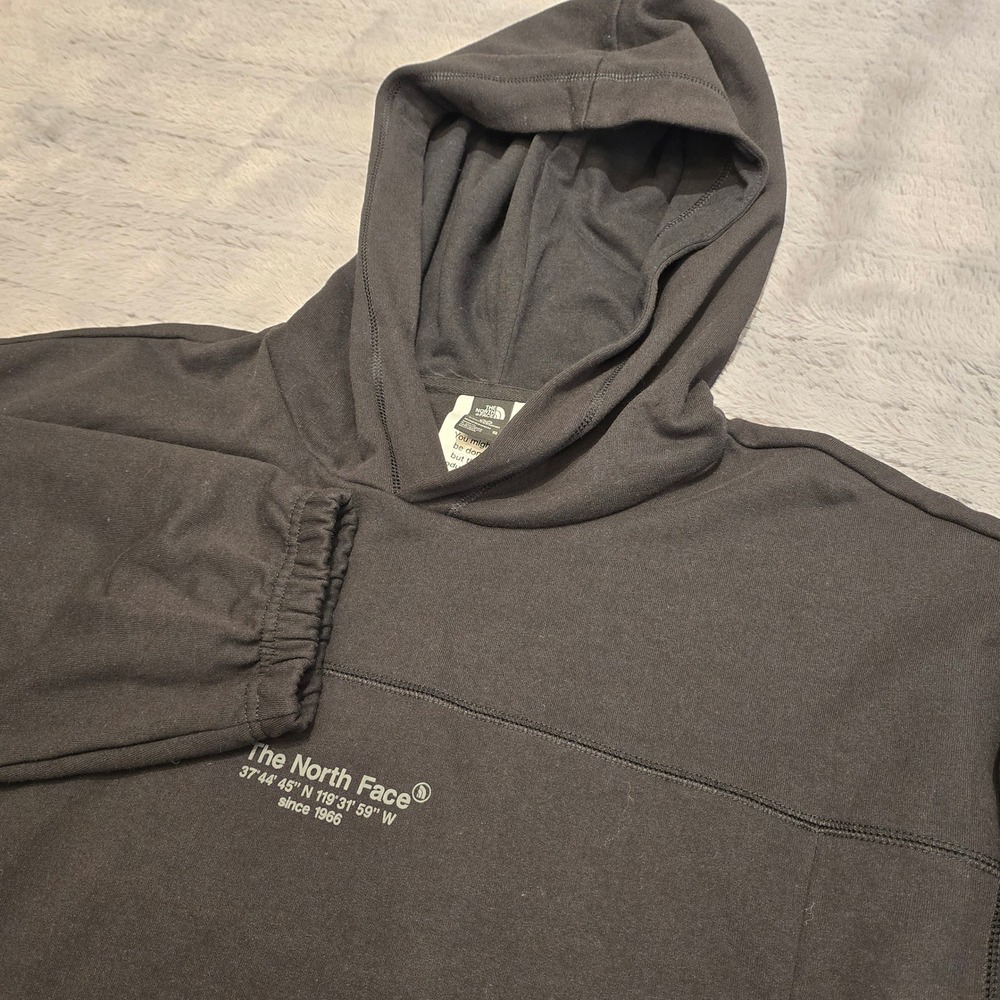 The North Face Circular Design Hoodie Mens XL Black Graphic Pullover Sweatshirt - Picture 1 of 8